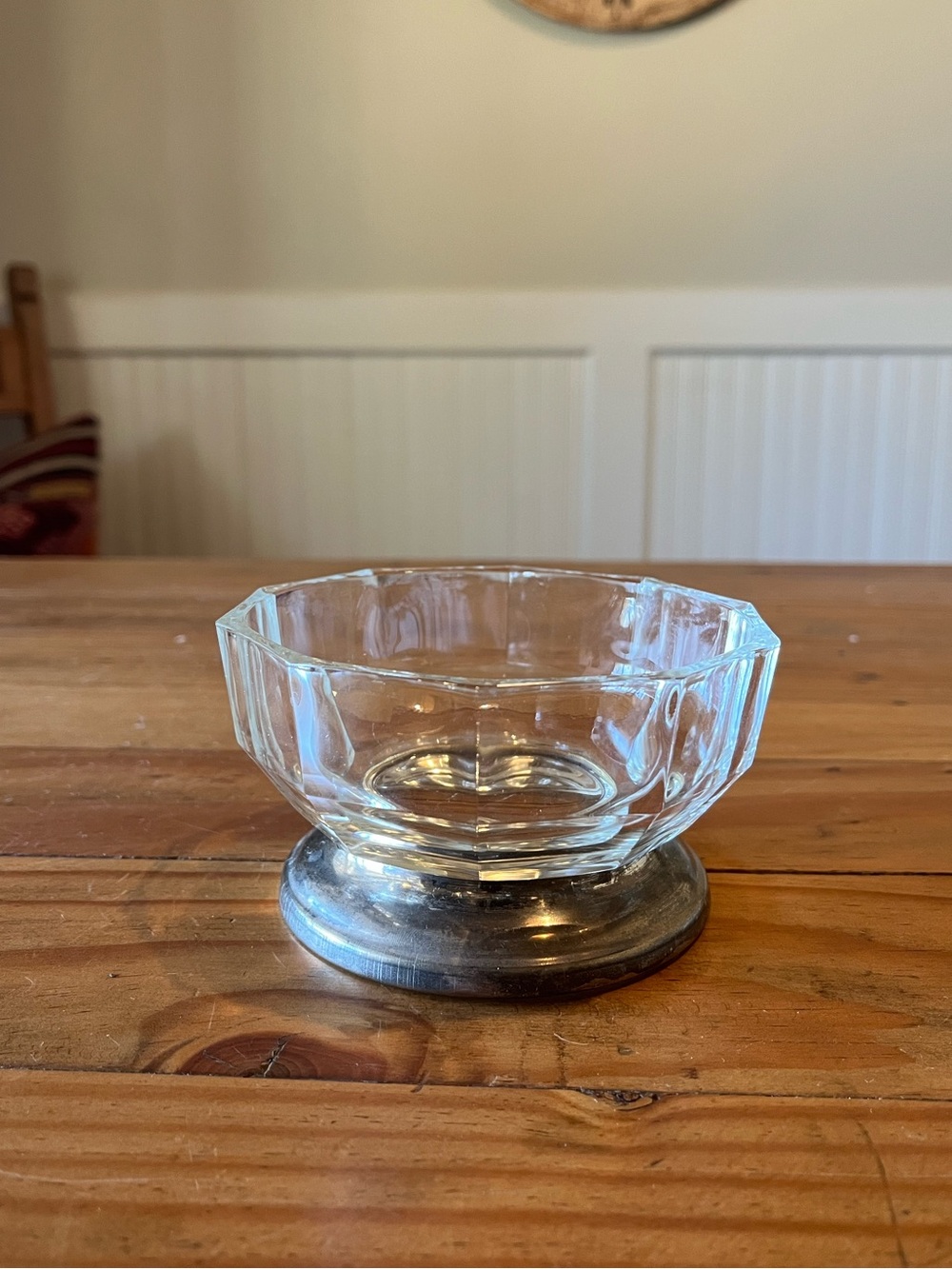 Vintage Crystal and Silver Plated Footed Bowl